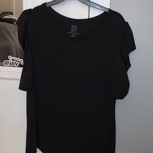 NWT New York & Company Black 1/4 Sleeve Blouse